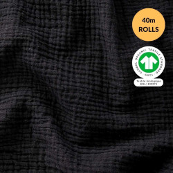 GOTS DG GAUFREE UNIE NOIR 130 ROLL 40M
